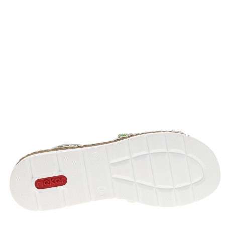 Nu-pieds vert à semelle compensée avec des soufflets élastiqués - Image 5