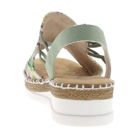 Nu-pieds vert à semelle compensée avec des soufflets élastiqués - Image 6