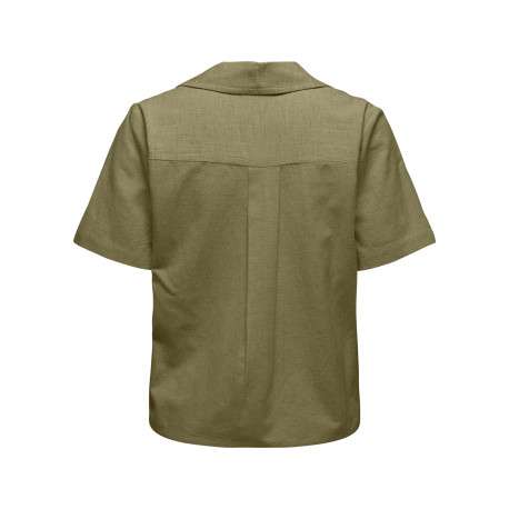Chemisier vert uni avec une coupe droite et des manches courtes - Image 2