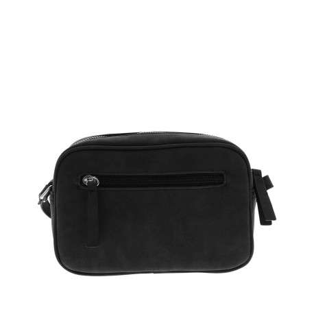 Sac bandouliere noir uni pourvu de strass sur le pourtour et un zip - Image 3