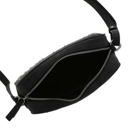 Sac bandouliere noir uni pourvu de strass sur le pourtour et un zip - Image 4