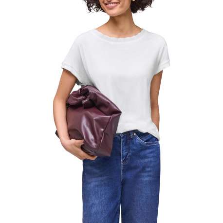 T-shirt Milano blanc uni pourvu d'une coupe droite et d'un col rond - Image 3