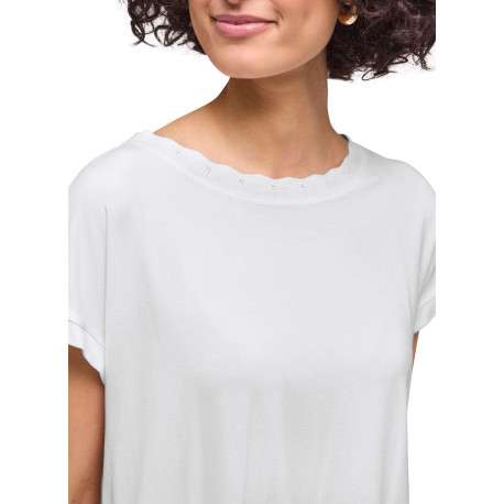 T-shirt Milano blanc uni pourvu d'une coupe droite et d'un col rond - Image 6