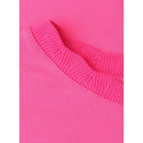 T-shirt Milano fuchsia uni pourvu d'une coupe droite et d'un col rond - Image 2