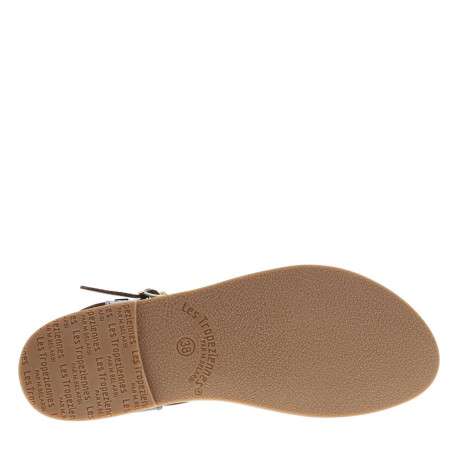 Nu-pieds en cuir chocolat à semelle plate et à boucle à ardillon - Image 5