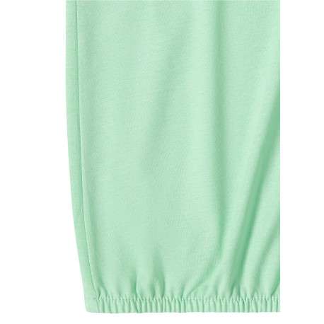 T-shirt vert uni avec coupe droite et des manches courtes élastiquées - Image 2
