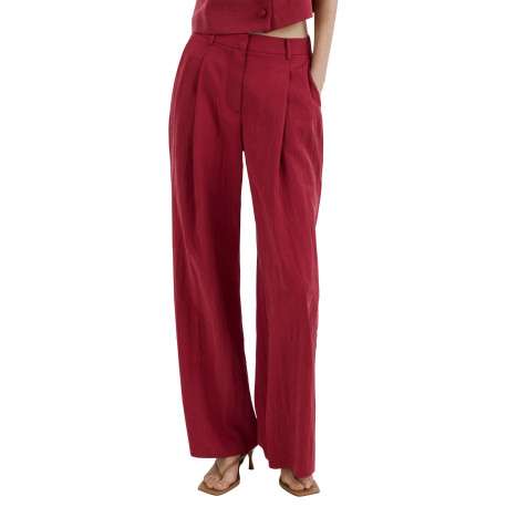 Pantalon Chino rouge uni avec une coupe bootcut et une taille droite - Image 3