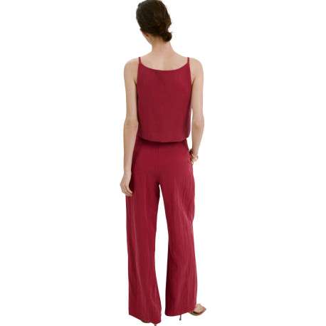 Pantalon Chino rouge uni avec une coupe bootcut et une taille droite - Image 4