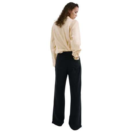 Pantalon chino en coton noir uni avec une coupe bootcut et des poches raglan - Image 4