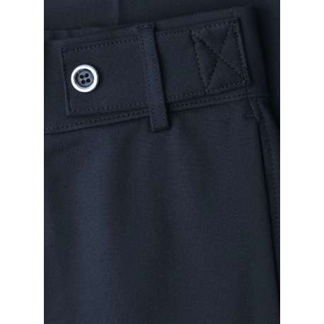 Pantalon chino marine uni avec une coupe bootcut et un effet plissé - Image 2
