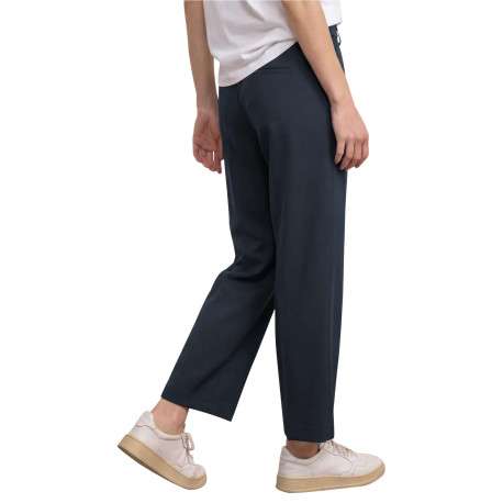 Pantalon chino marine uni avec une coupe bootcut et un effet plissé - Image 4