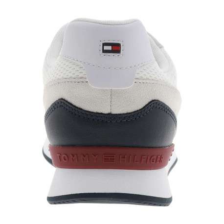 Baskets running blanches en cuir avec un talon plat et des lacets - Image 6