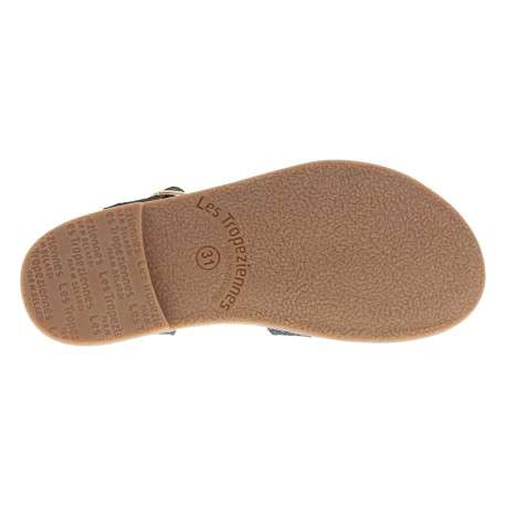 Nu-pieds bleus en cuir avec un talon plat et une boucle à ardillon - Image 5