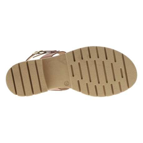 Nu-pieds tan en cuir avec un talon décroché bas et une boucle à ardillon - Image 5