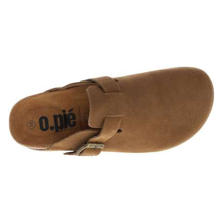 Sabots camel en cuir avec un talon plat et une boucle à ardillon - Image 4