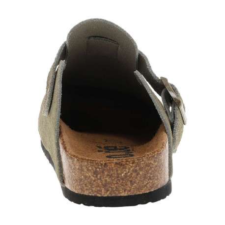 Sabots Sahara en cuir kaki avec une semelle plate et à boucle à ardillon - Image 6