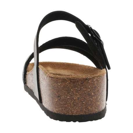 Mules noires avec un talon compensé bas et une boucle à ardillon - Image 6