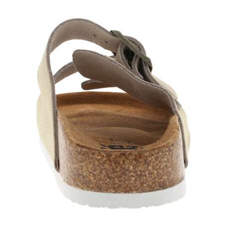 Mules en cuir ivoire à talons plats avec deux boucles à ardillon - Image 6