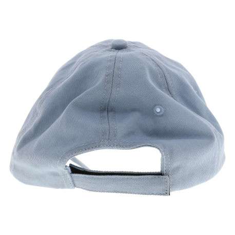 Casquette en coton bleue ciel unie pourvu d'une fermeture à scratch - Image 2