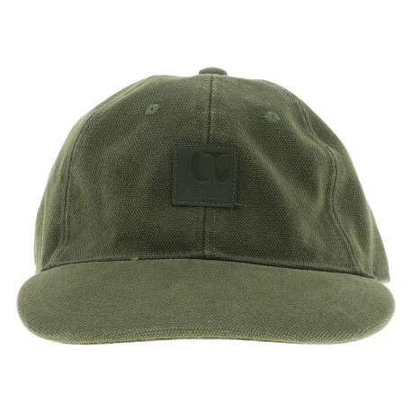 Casquette en coton kaki unie pourvue d'une fermeture strapback