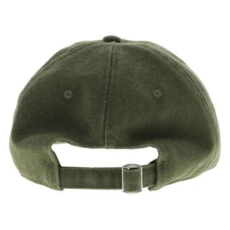 Casquette en coton kaki unie pourvue d'une fermeture strapback - Image 2
