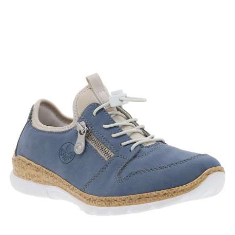 Sneakers bleues à talon compensé bas avec fermeture à slip-on - Image 3