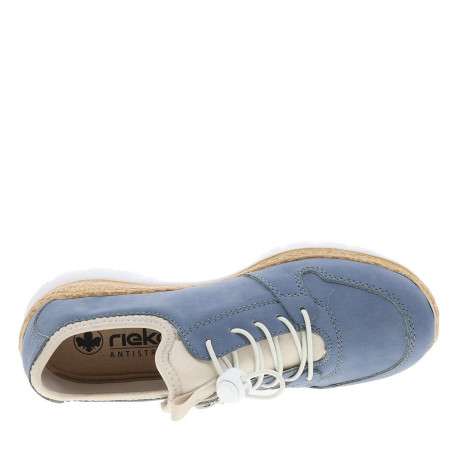 Sneakers bleues à talon compensé bas avec fermeture à slip-on - Image 4