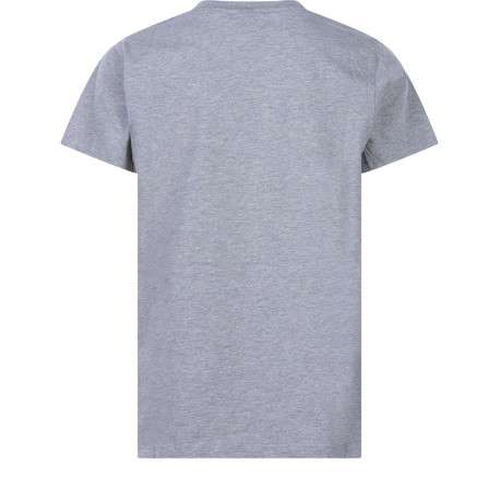 T-shirt gris chiné pour fille avec gros logo central en coton coupe droite JENA - Image 2