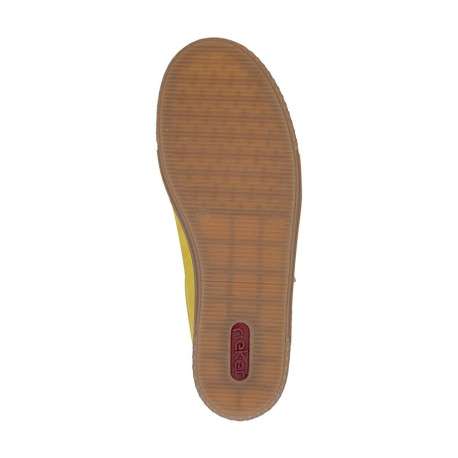 Tennis jaune à semelle à talon plat avec des lacets plats et un zip - Image 5