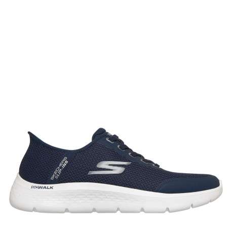 Baskets running bleu marine à talon plat et à slip-on muni de lacets élastiqués - Image 2