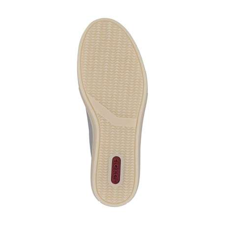 Tennis en cuir perle à talon plat avec des lacets et un zip latéral - Image 5