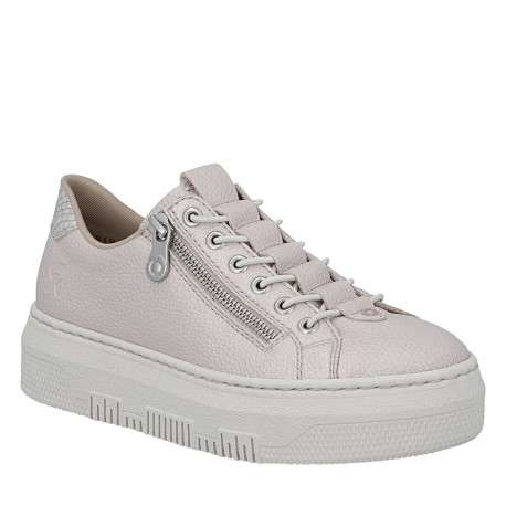 Tennis perle à talon plateau avec un zip et des lacets élastiqués décoratifs - Image 3