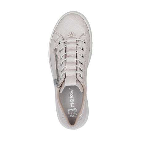 Tennis perle à talon plateau avec un zip et des lacets élastiqués décoratifs - Image 4