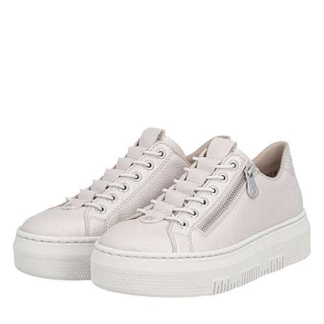 Tennis perle à talon plateau avec un zip et des lacets élastiqués décoratifs - Image 7