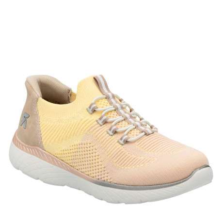 Baskets running jaune à talon plat avec une fermeture slip-on - Image 3