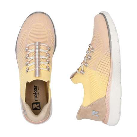 Baskets running jaune à talon plat avec une fermeture slip-on - Image 6