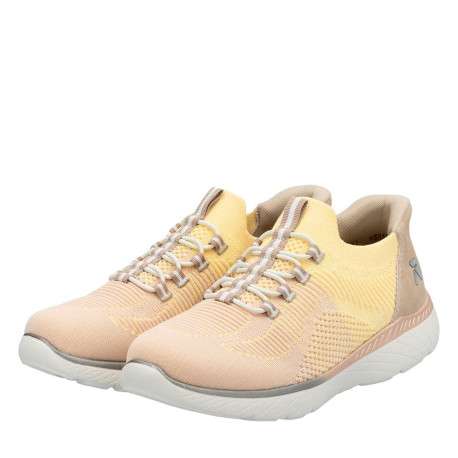 Baskets running jaune à talon plat avec une fermeture slip-on - Image 8