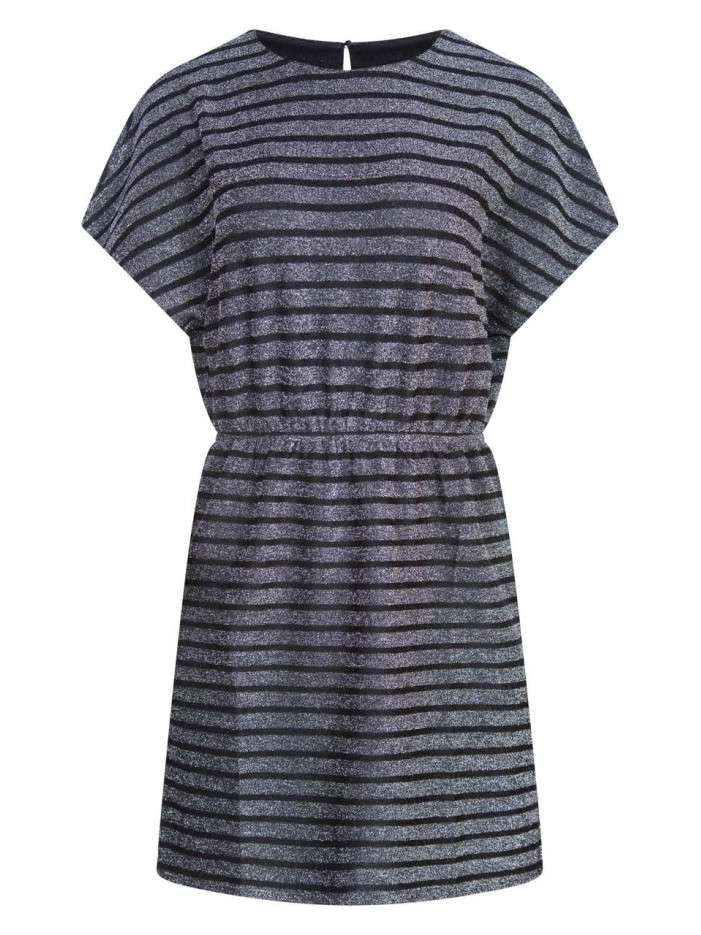 Robe anthracite à rayures...
