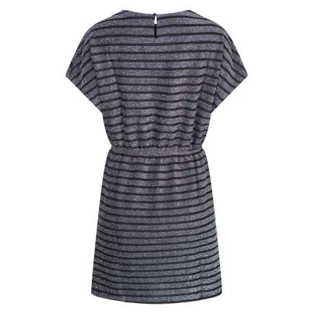 Robe anthracite à rayures irrisées et col ras du cou - Image 2