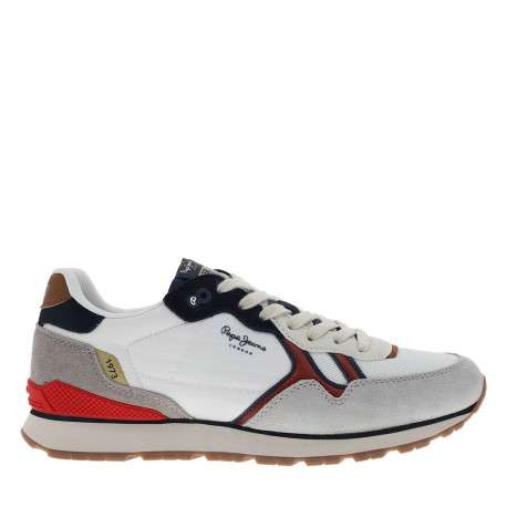 Baskets running en cuir blanches avec un talon plat et des lacets - Image 2