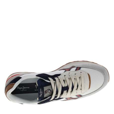 Baskets running en cuir blanches avec un talon plat et des lacets - Image 4