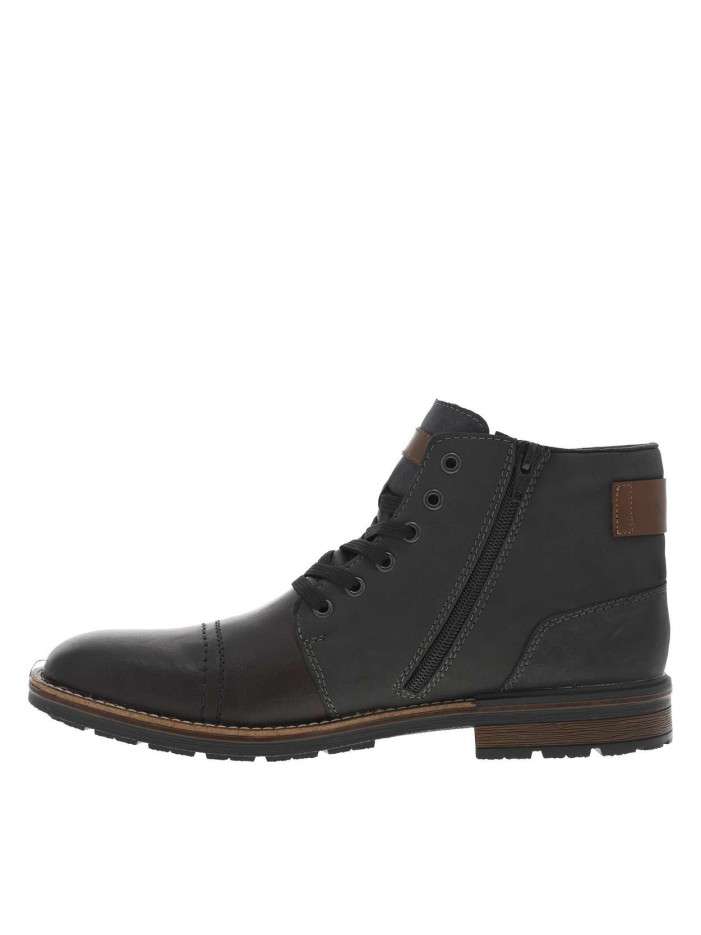 Bottines en cuir grises à...