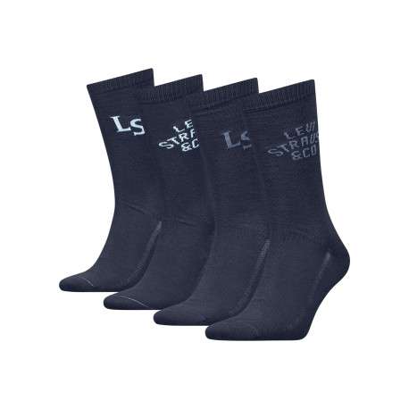 Lot de 4 paires de chaussettes hautes bleu marine en coton mélangé