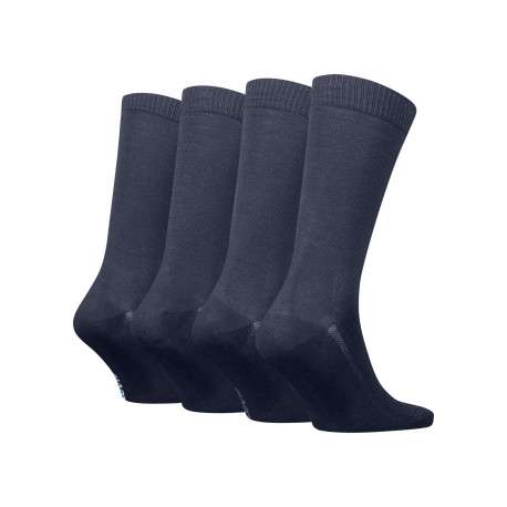 Lot de 4 paires de chaussettes hautes bleu marine en coton mélangé - Image 2