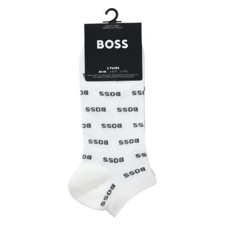 Lot de 2 paires de chaussettes basses blanches en maille épaisse - Image 3