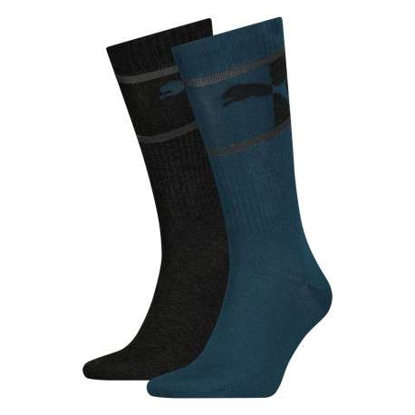 Lot de 2 paires de chaussettes Puma en coton mélangé stretch bicolore logotypées