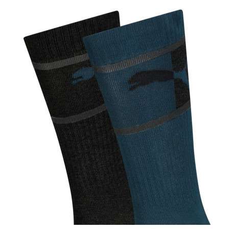 Lot de 2 paires de chaussettes Puma en coton mélangé stretch bicolore logotypées - Image 2