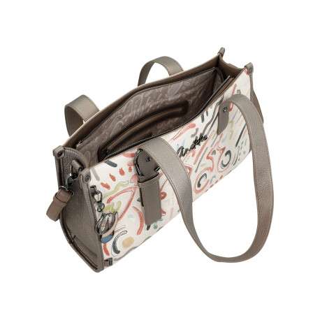 Sac à main porté épaule multicolore à motifs avec des anses et une bandoulière - Image 3