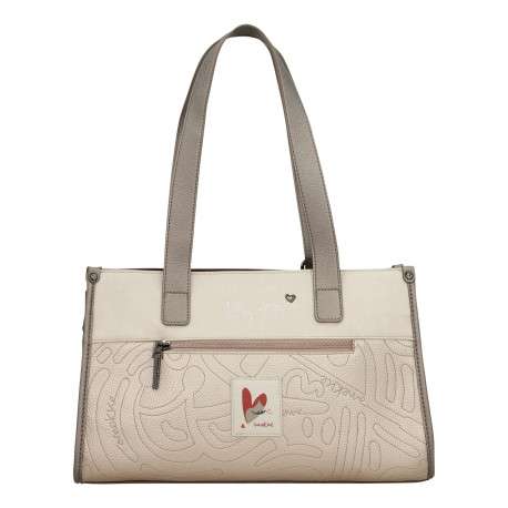 Sac à main porté épaule multicolore à motifs avec des anses et une bandoulière - Image 5
