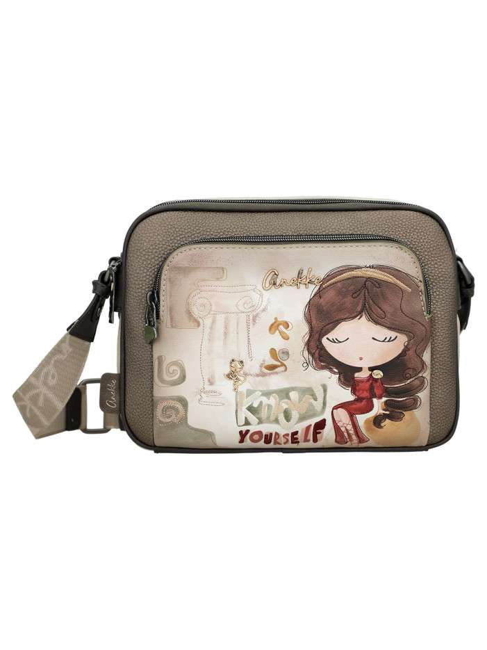Sac beige à imprimé avec...